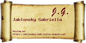 Jablonsky Gabriella névjegykártya